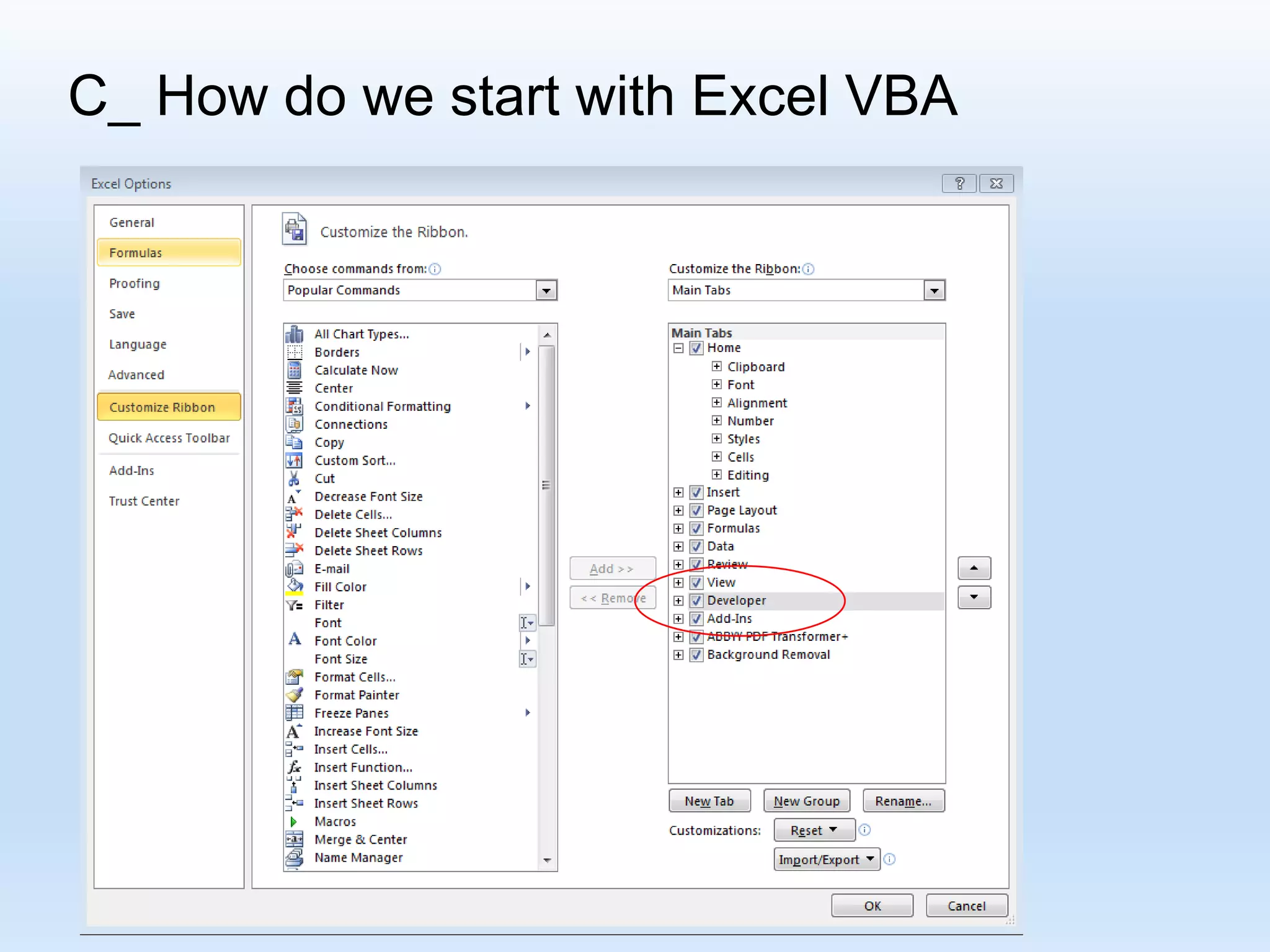 C_ How do we start with Excel VBA 