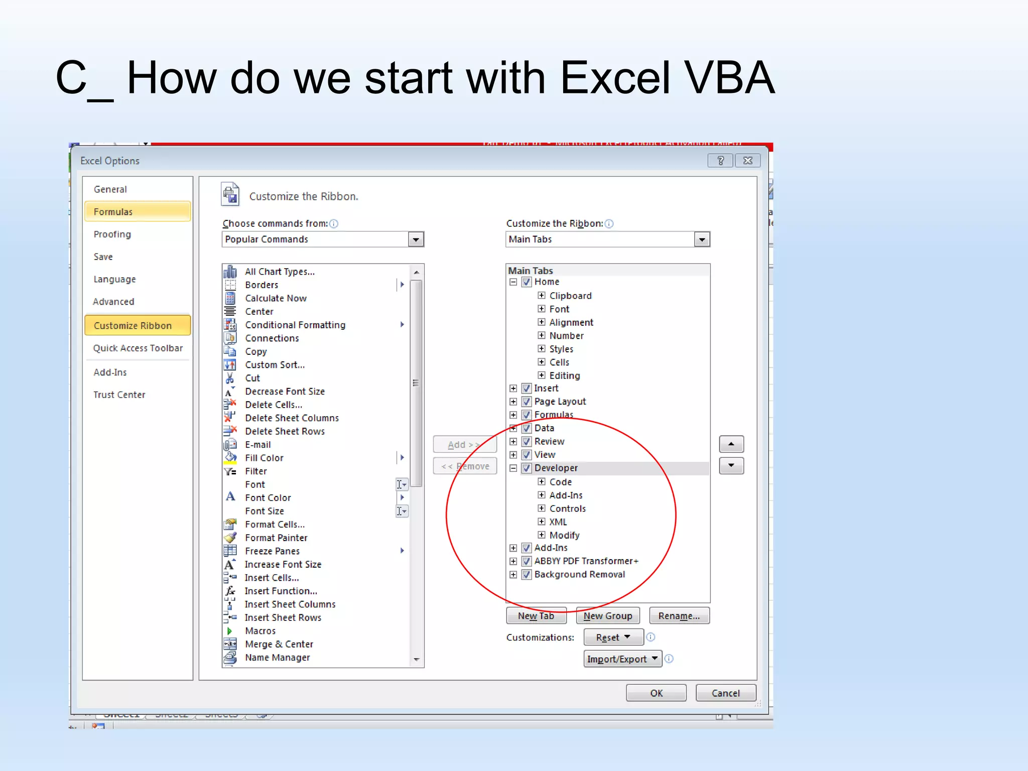 C_ How do we start with Excel VBA 