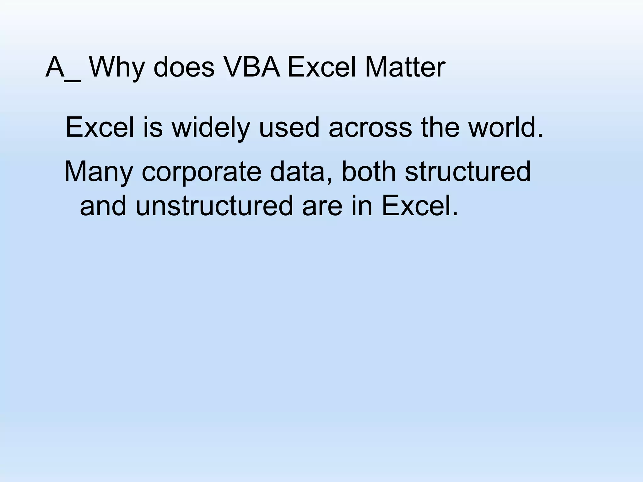 Introduction to Excel VBA/Macros | PPTX | IT and Internet Support ...