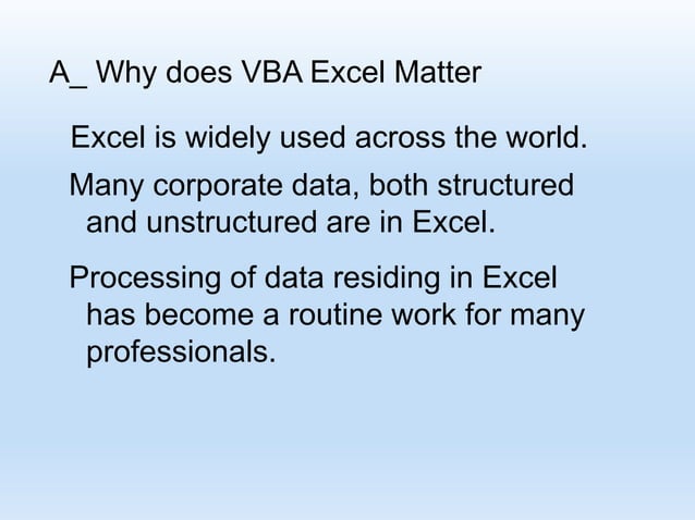 Introduction to Excel VBA/Macros | PPT