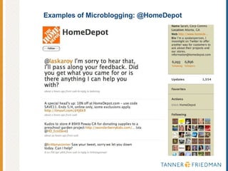 Examples of Microblogging: @HomeDepot 