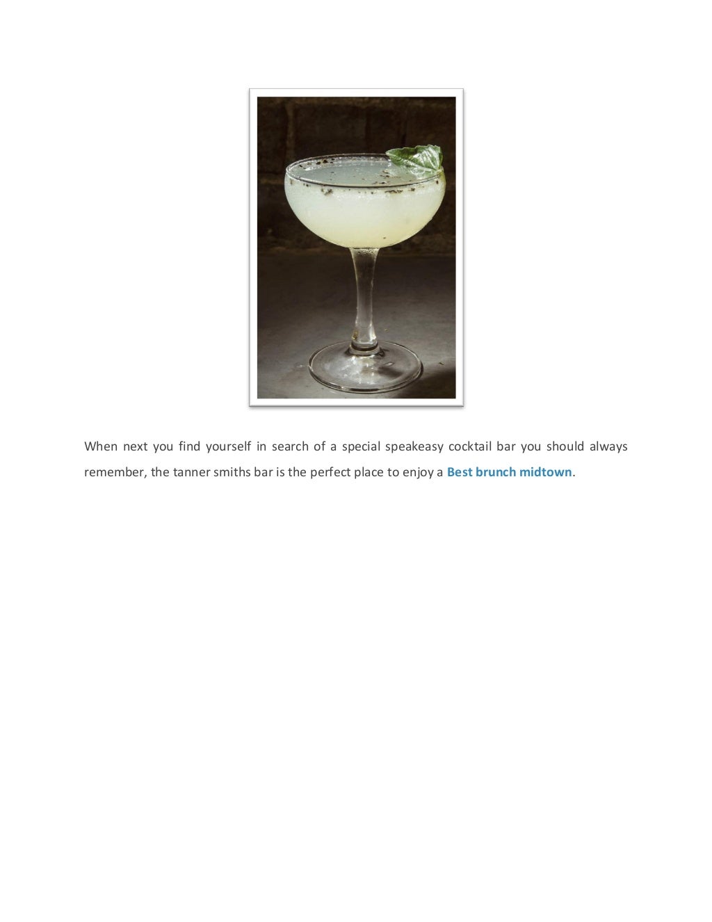 Best Cocktail Bar Midtown NYC Craft Cocktails Tanner Smith's