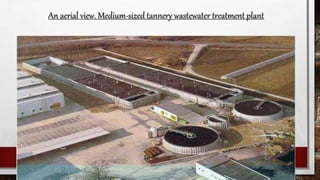 An aerial view. Medium-sized tannery wastewater treatment plant
 