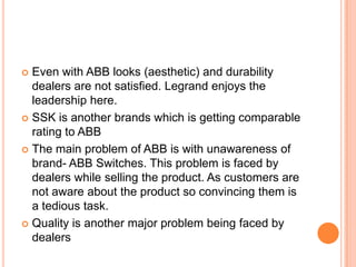 Customer preference of brands of switches on various factors.N=16
