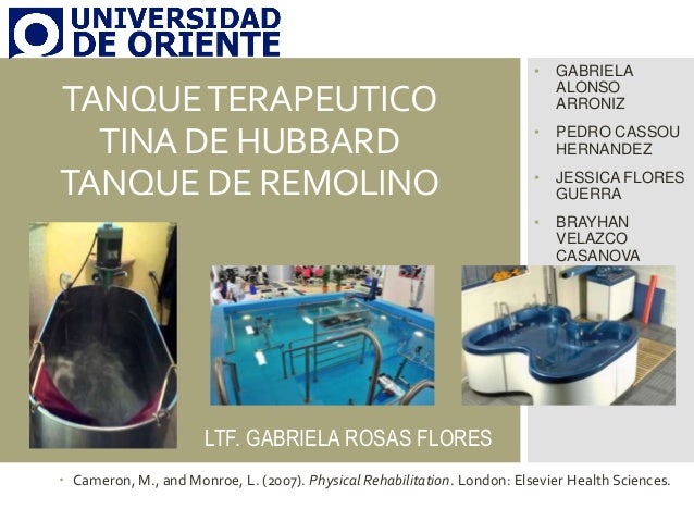 Tanque terapeutico, tina de hubbard y tanque de remolino