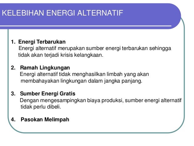 Tantangan Dan Peluang Energi Alternatif