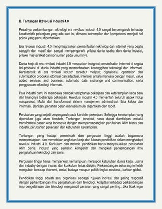 Tantangan di Era Revolusi Industri 4.0 dan Implementasi Kebijakan ...