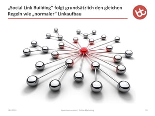 „Social Link Building“ folgt grundsätzlich den gleichen
Regeln wie „normaler“ Linkaufbau
18.6.2013 59bjoerntantau.com | On...