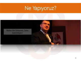 11
Ne Yapıyoruz?
 