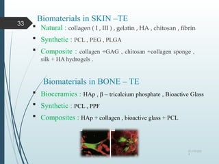 “BIOMATERIALS”- USED IN TISSUE ENGINEERING | PPTX