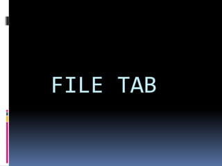 FILE TAB 
 