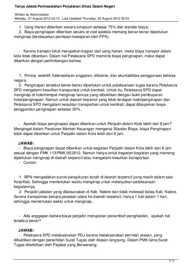 Contoh Soal Dan Jawaban Perjalanan Dinas - Bali Teacher