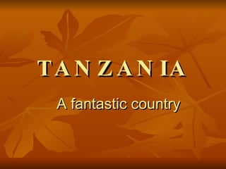TANZANIA A fantastic country 