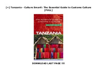 [+] Tanzania - Culture Smart!: The Essential Guide to Customs Culture
[FULL]
DONWLOAD LAST PAGE !!!!
Downlaod Tanzania - Culture Smart!: The Essential Guide to Customs Culture (Quintin Winks) Free Online
 