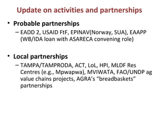 Update on Tanzania smallholder dairy value chain development