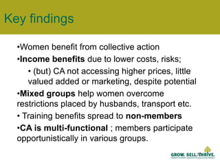 New types of CA: donor-funded, government, NGO, and religious – donor conditions to promote women’s participation 