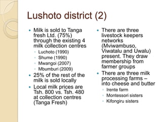 Tanzania dairy value chain development: Pre site selection scoping study