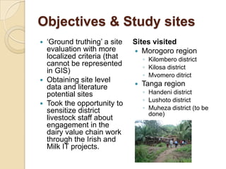 Tanzania dairy value chain development: Pre site selection scoping study