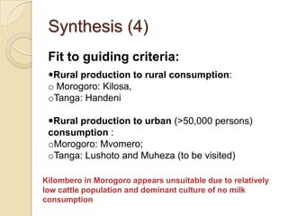 Tanzania dairy value chain development: Pre site selection scoping study