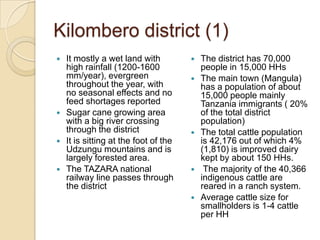 Tanzania dairy value chain development: Pre site selection scoping study