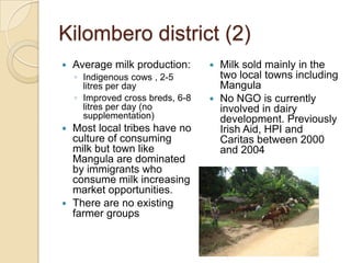 Tanzania dairy value chain development: Pre site selection scoping study