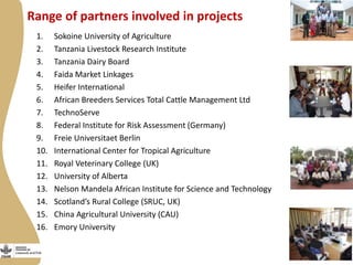 Update on “Maziwa Zaidi”—Tanzania dairy value chain development program 