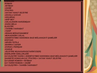 Tanzimat Ve Serveti Funun Edebiyati Ders Sunusu | PPT