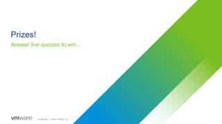 Confidential │ ©2021 VMware, Inc.
Prizes!
Answer live quizzes to win...
 