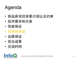 Agenda
?   ƷĿԼԼ
?   Ҫͷ
?   ܱ֤
?   ȫԱ֤
?   ά֤
?   Żɹ
?   ʱ

       ʱ̹ע˾ı仯봴   23
 