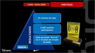 PORTFÓLIO CETREL - SOCIAL GAME RESULTADOS 