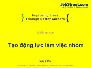 } {Improving Lives
Through Better Careers
SINGAPORE • MALAYSIA • PHILIPPINES • INDONESIA • VIETNAM • JAPAN
JobStreet.com
Tạo động lực làm việc nhóm
 