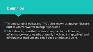 PAD :- Smoker’s Disease or Thrombo angitis Obliterans | PPTX