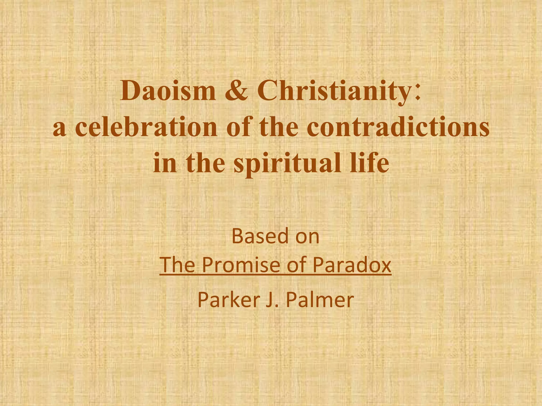 Taoism Christianity Ppt