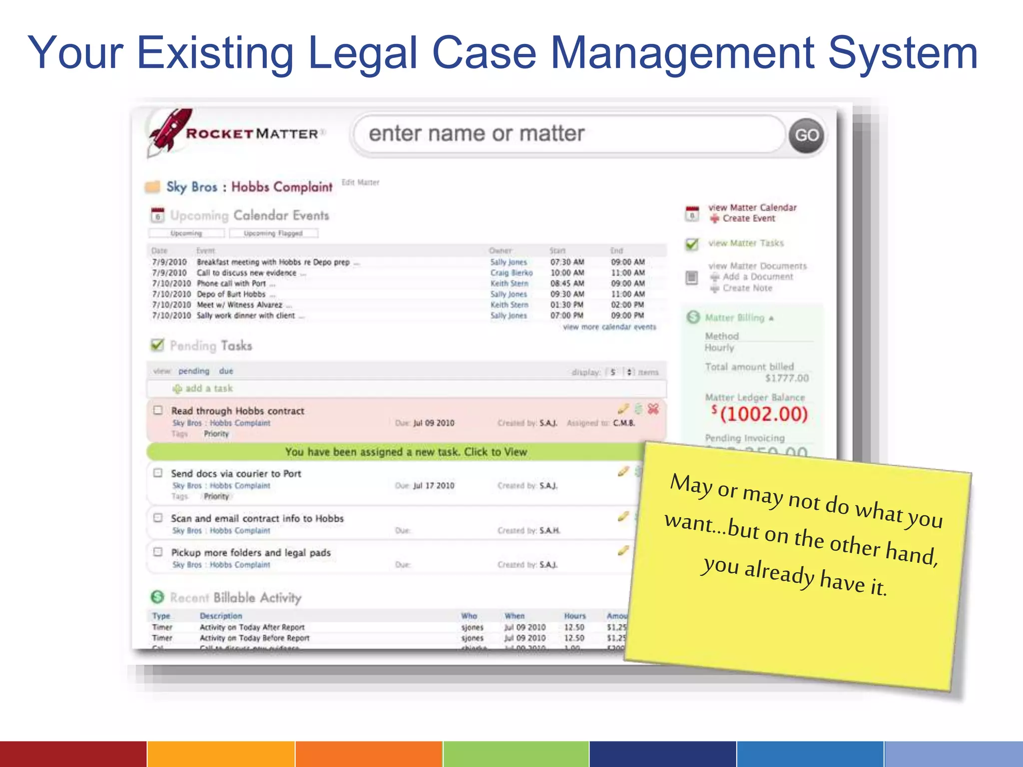 Your Existing Legal Case Management System 
 