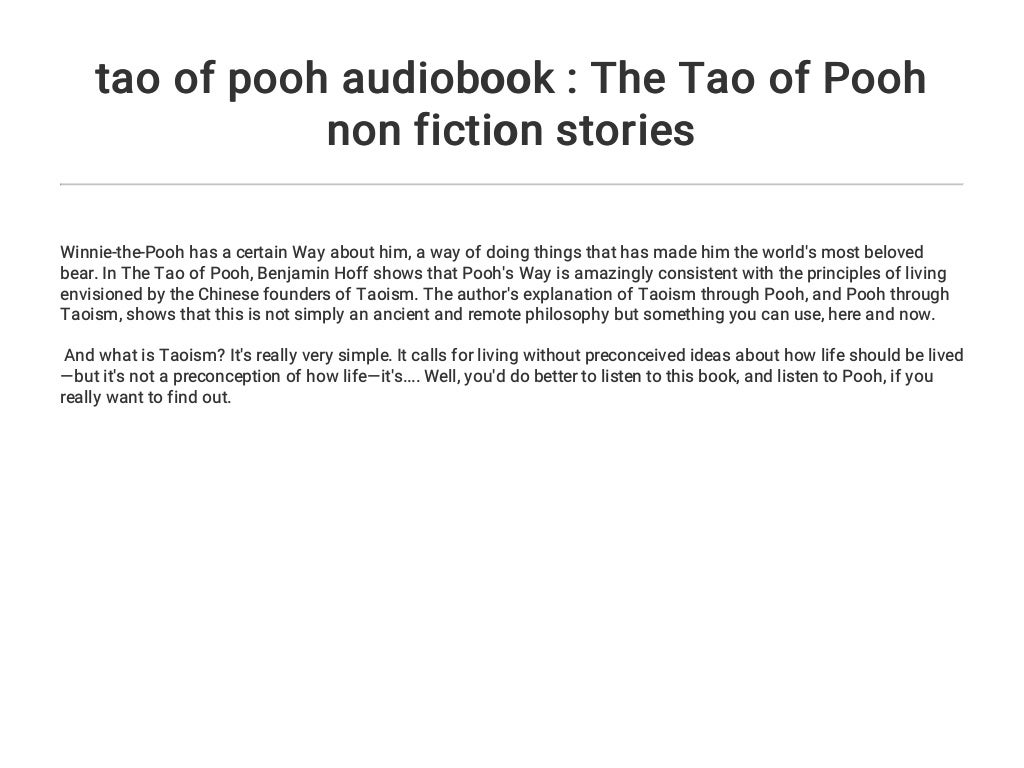 the tao of pooh goodreads