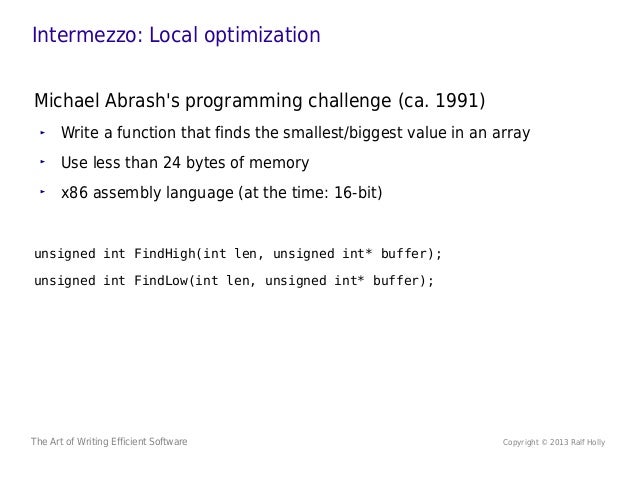 the art of writing efficient software how to write a copyright