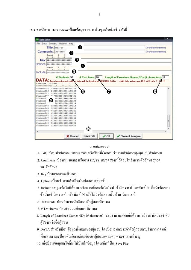 TAP Test Analysis Program