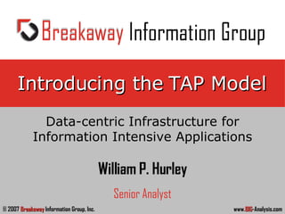 Introducing the TAP Model Data-centric Infrastructure for Information Intensive Applications 
