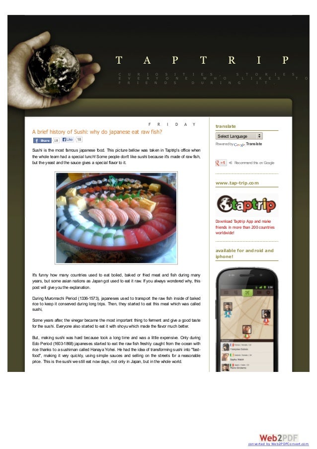 A brief history of Sushi why do japanese eat raw fish?