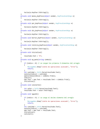calculadora en c sharp | PDF