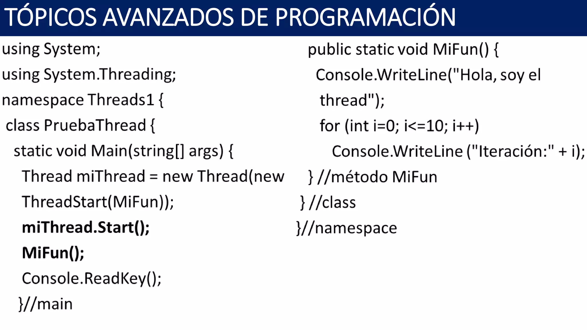 TÓPICOS AVANZADOS DE PROGRAMACIÓN
 