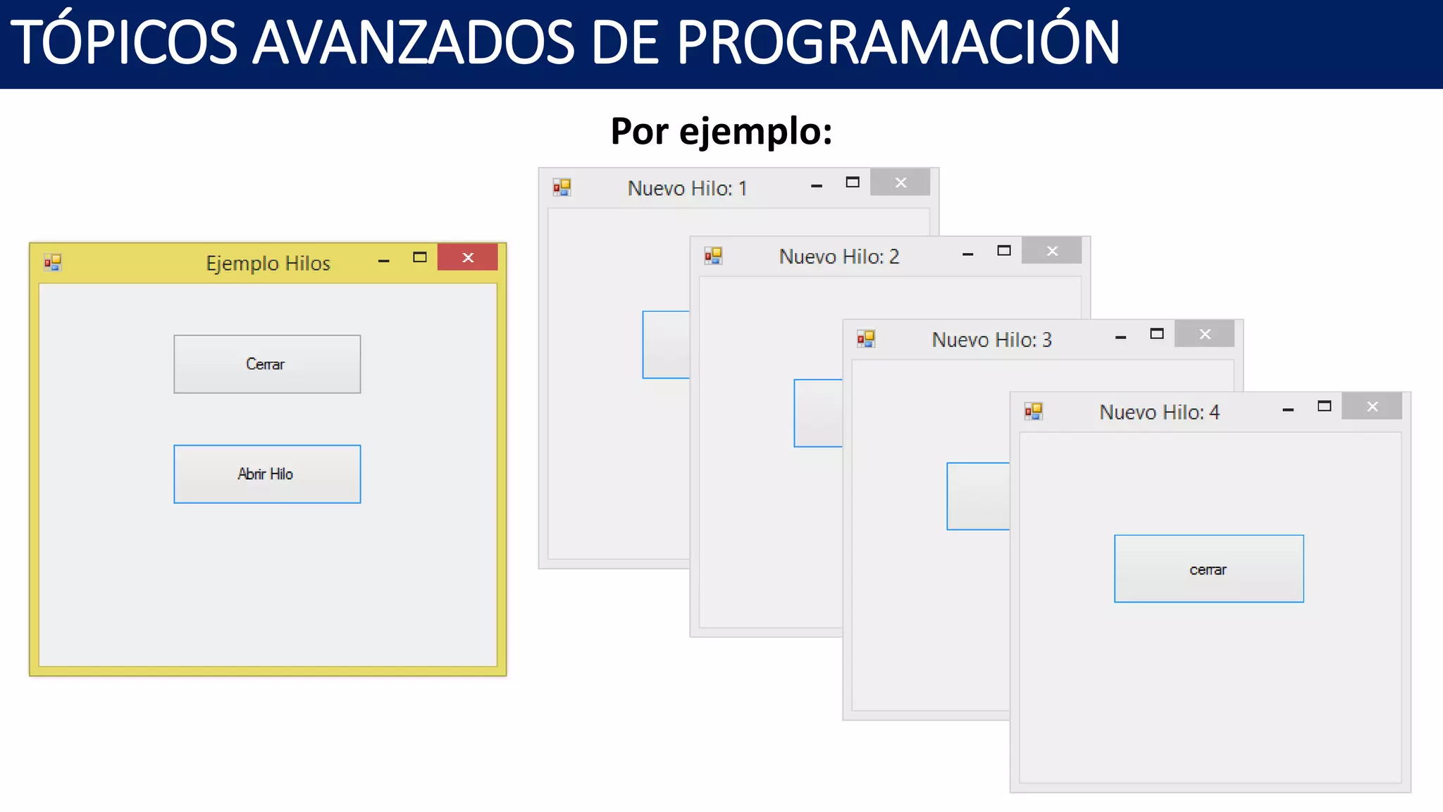 Por ejemplo:
TÓPICOS AVANZADOS DE PROGRAMACIÓN
 