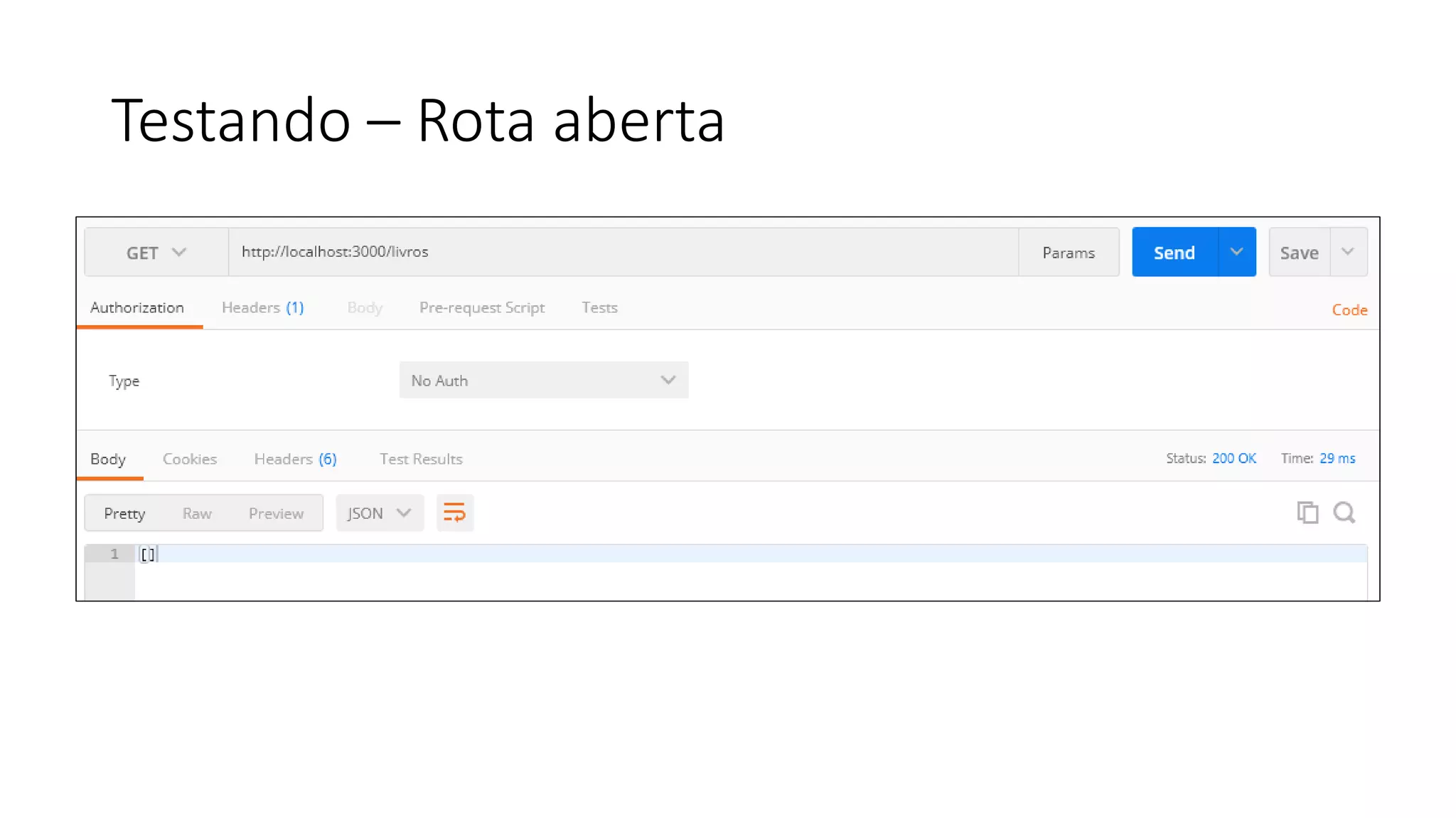 Testando – Rota aberta 