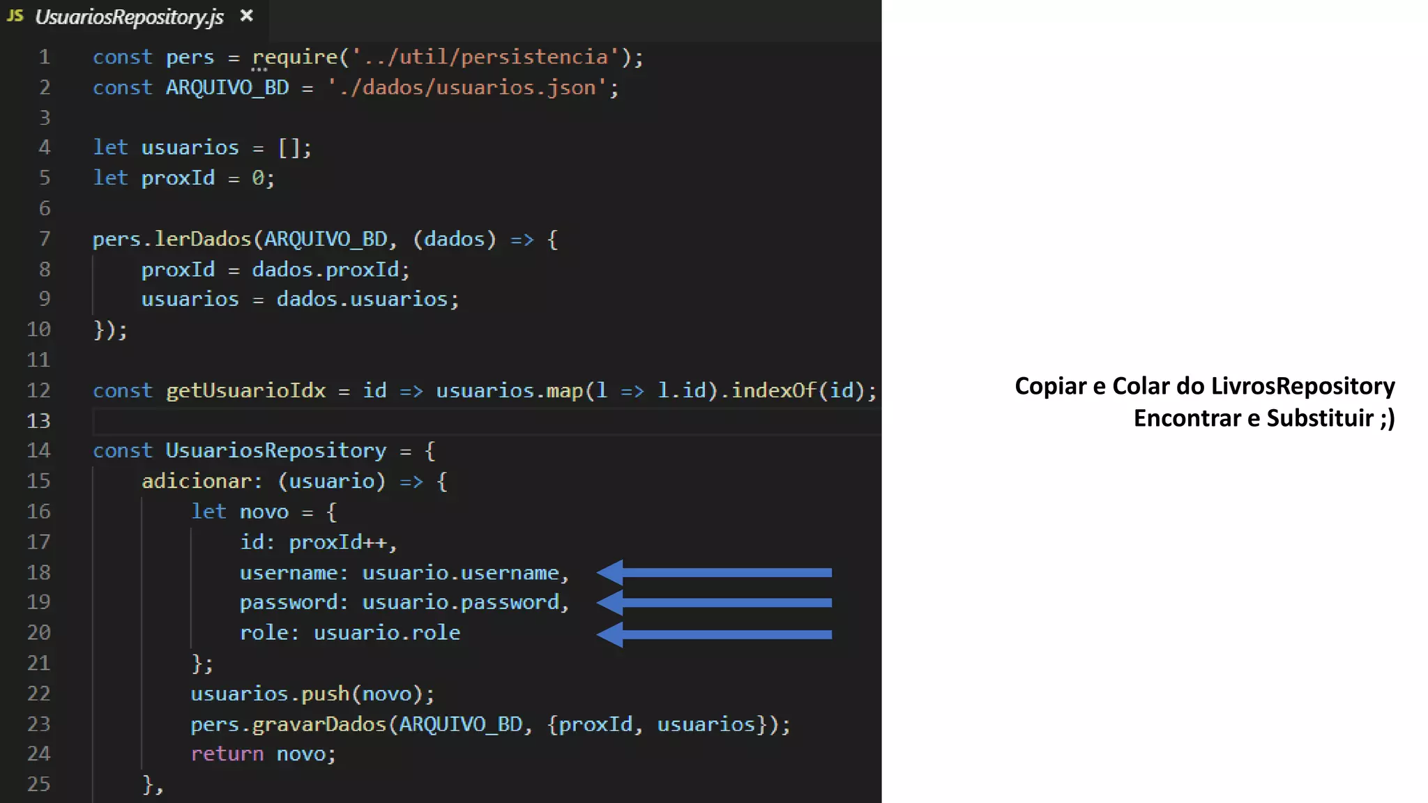 Copiar e Colar do LivrosRepository Encontrar e Substituir ;) 