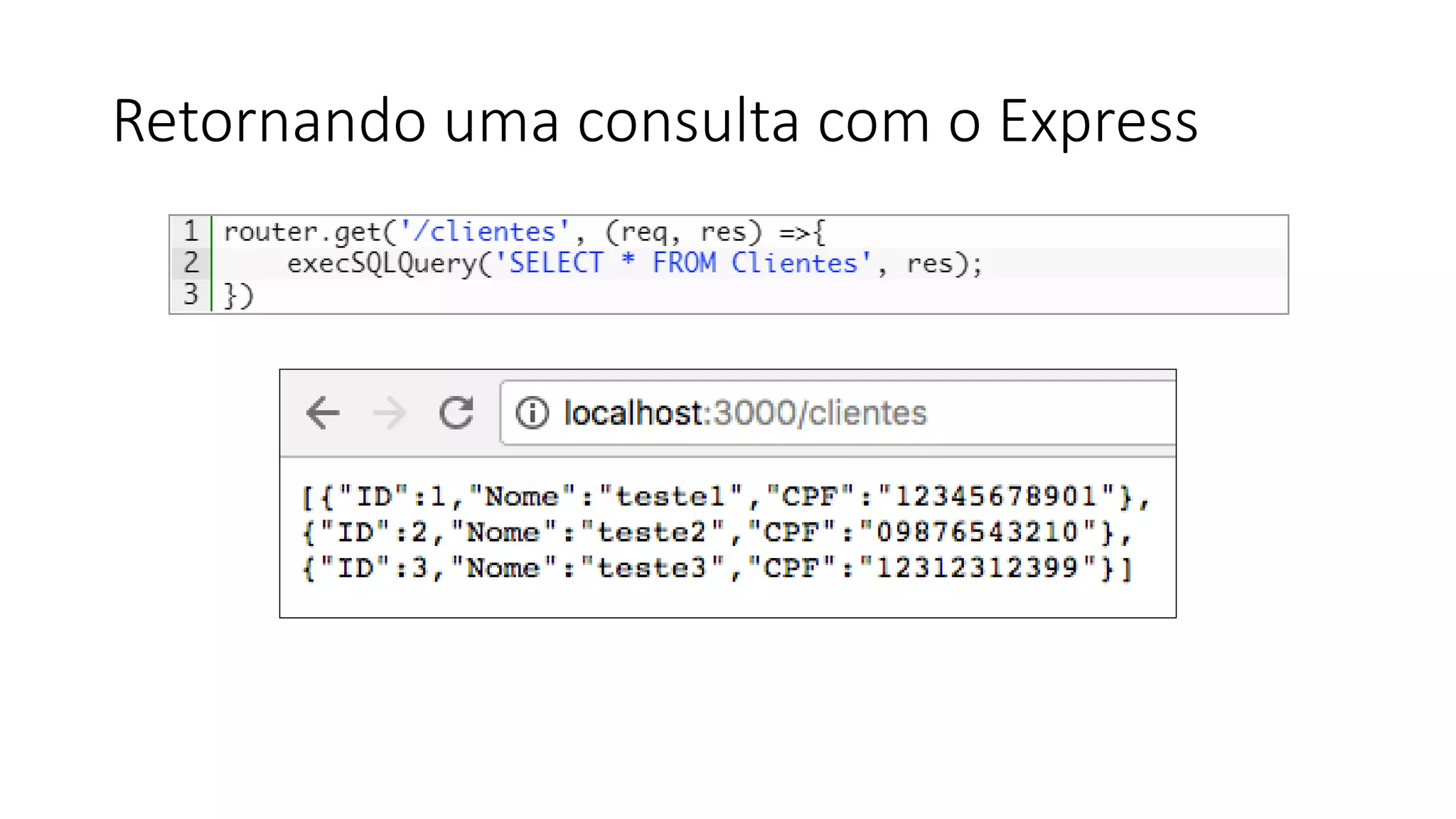 Retornando uma consulta com o Express 