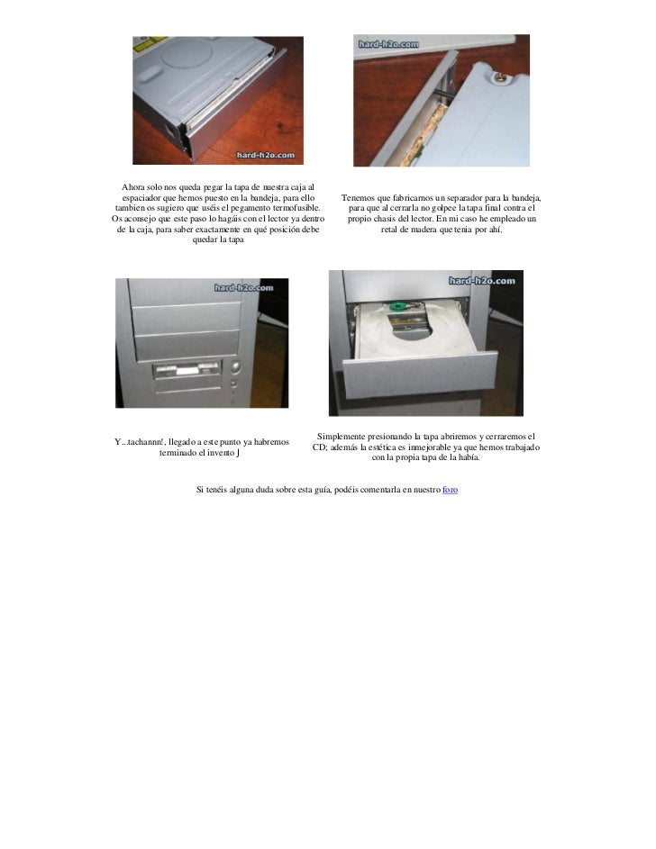 Tapa con apertura automática para unidad cd dvd