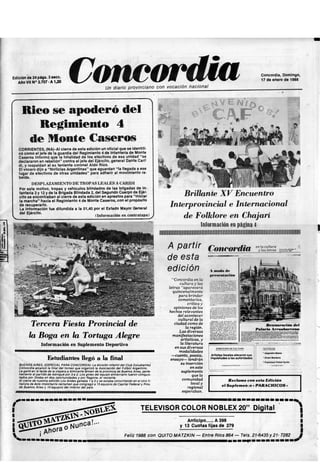 Tapa Diario Concordia 17-01-1988