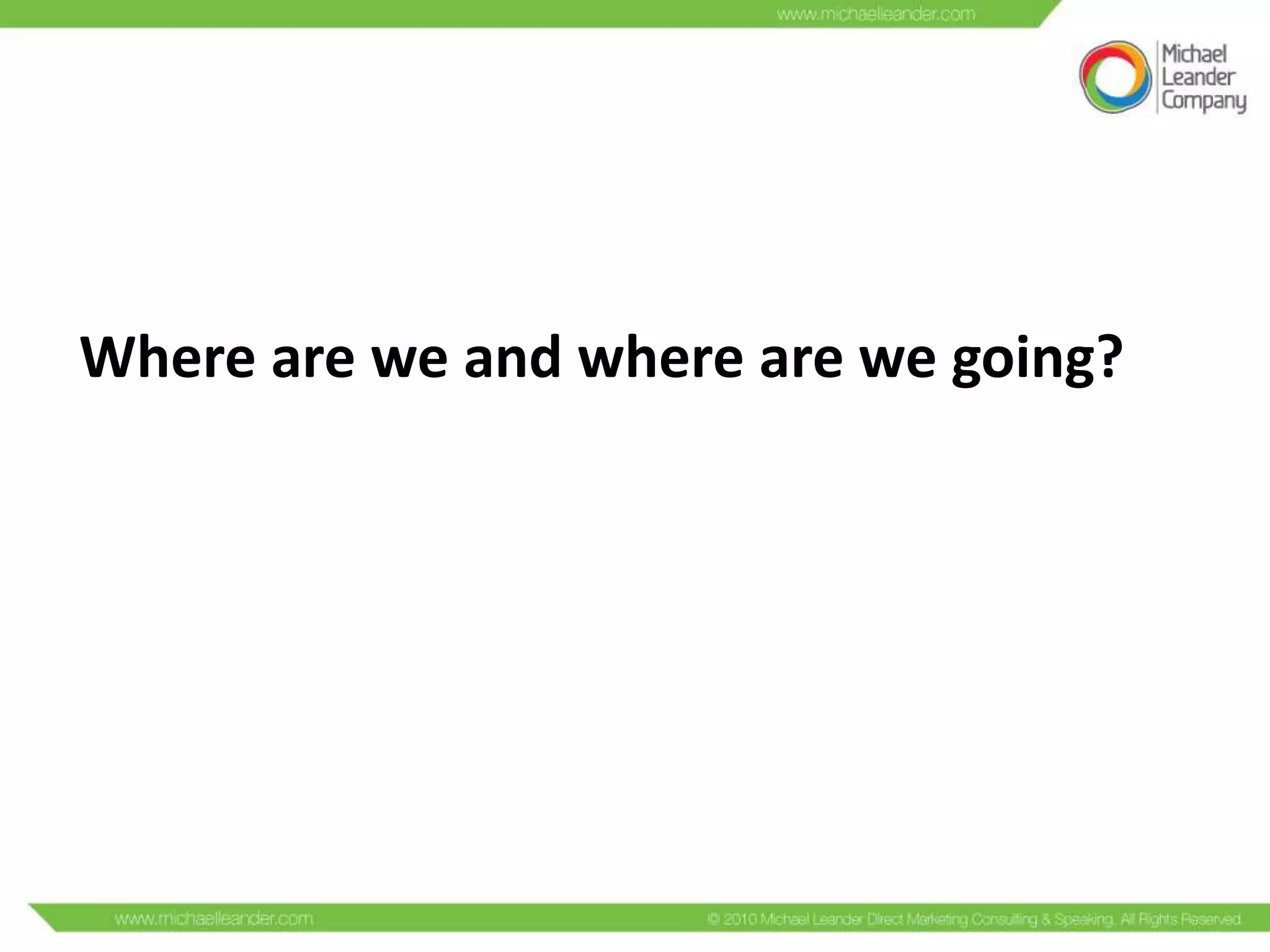 Where are we and where are we going?

 