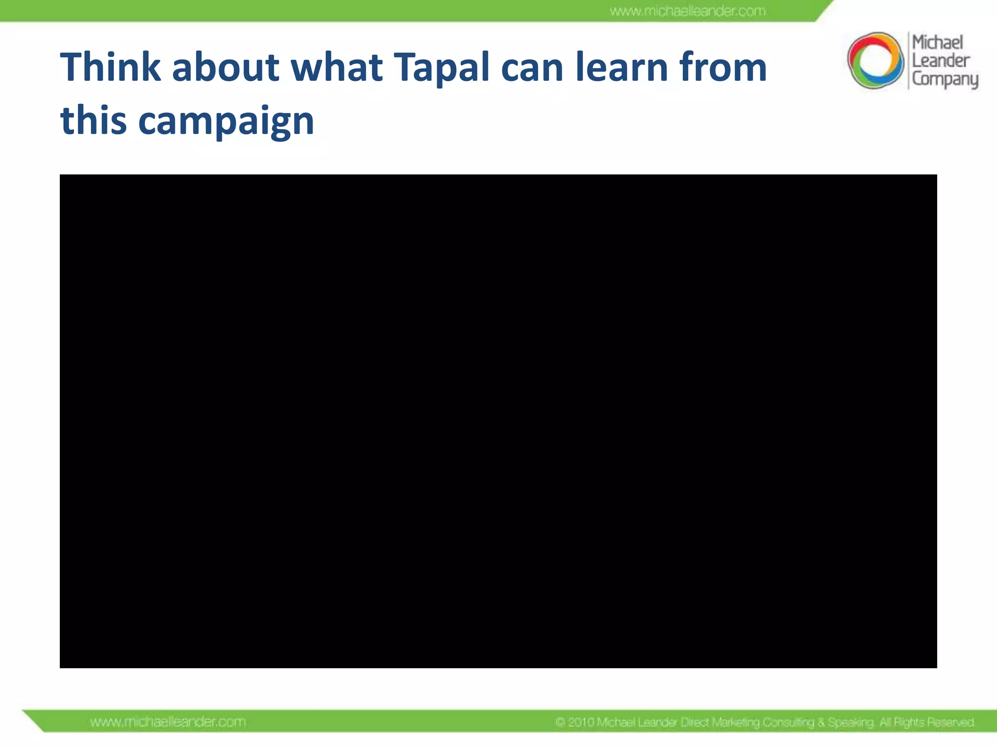 Think about what Tapal can learn from
this campaign

 