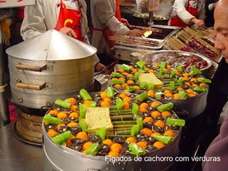 Fígados de cachorro com verduras